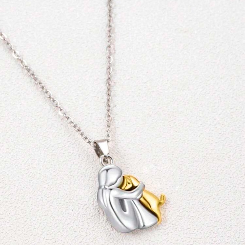 Girl Puppy Love Charm Necklace Golden Chain Dog Pet Pendant - Picture 4 of 6